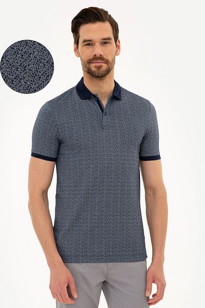Pierre Cardin Μπλουζάκι Polo Neck Slim Fit Navy Blue