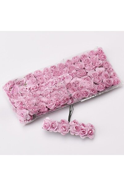 E Elmas Pembe Kağıt Gül (1x1cm)