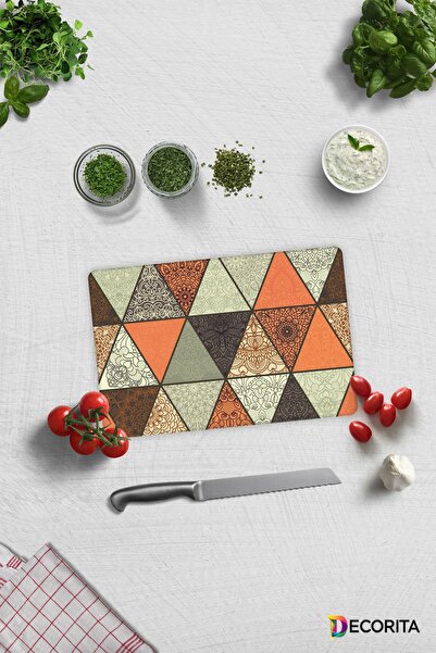 Decorita ظلال أرضية بنمط ماندالا - لوح تقطيع زجاجي، 20 سم × 30 سم