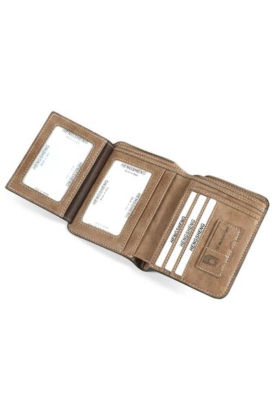 baellerry Erkek  Kahverengi Hengsheng Kısa Nubuk Deri Kartlık Cüzdan