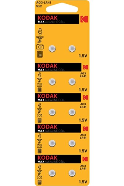 Kodak Max Alkaline Ag3-lr41 Düğme Pil 10'lu