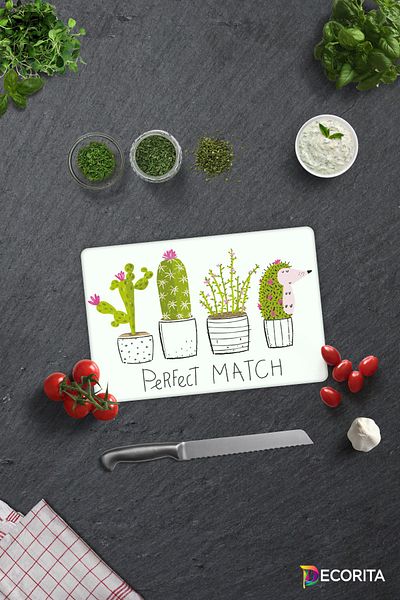 Decorita Perfect Match |   Glass Cutting Board - Glass Cutting Board |   20cm X 30cm