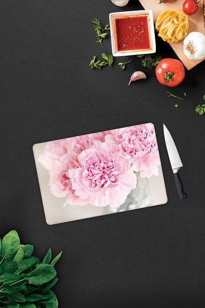 Decorita Pink Chrysanthemum |   Glass Cutting Board - Glass Cutting Board |   20cm X 30cm