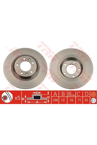 VALENSE Disc Brake Mirror - Rear 562253 B P407 (04-), 2.0 Hdi 1.6 Hdi 110 4246P9 4249C1 Model