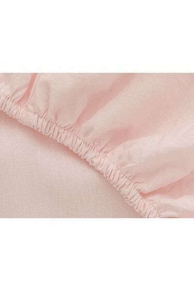 mer-tim ezberbozan ev tekstili Mer-tim Cotton Ranforce Double 240x260 Elasticless Sheet Set - Powder Pink