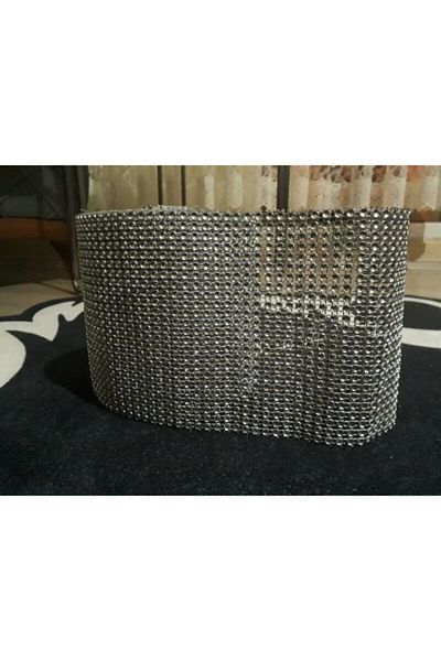 Aker Hediyelik Silver Color Decorative Stoned 24 Row Stone Gray 1m Row Wafer Crystal Stone Plastic Strip
