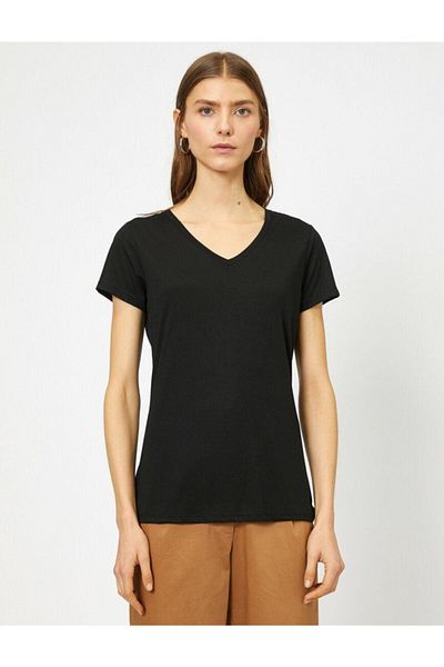 Koton Tricou de bază cu decolteu în V pentru damă