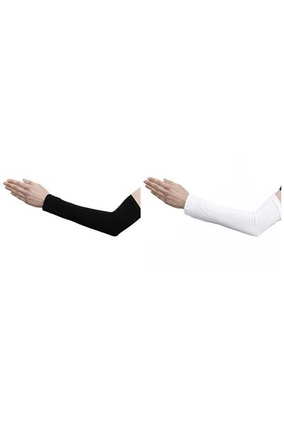Shalista 2-Piece Hijab Sleeves - Cotton Combed - Black and White