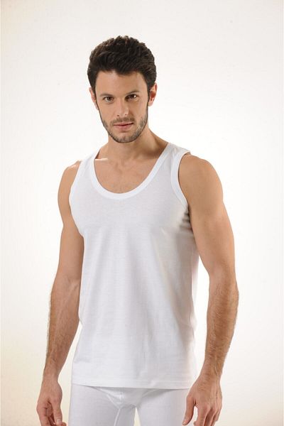 Hmd Men's 100% Cotton White Supreme Strappy Undershirt & Comfortable Texture