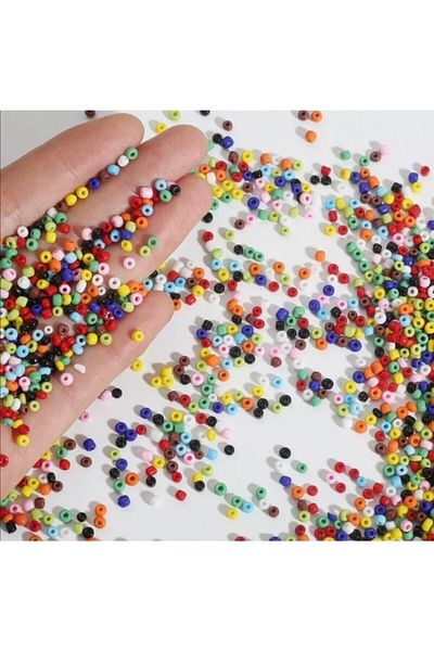 yiğit aksesuar 3 Mm Mixed Color Glass Sand Beads - 100 Grams