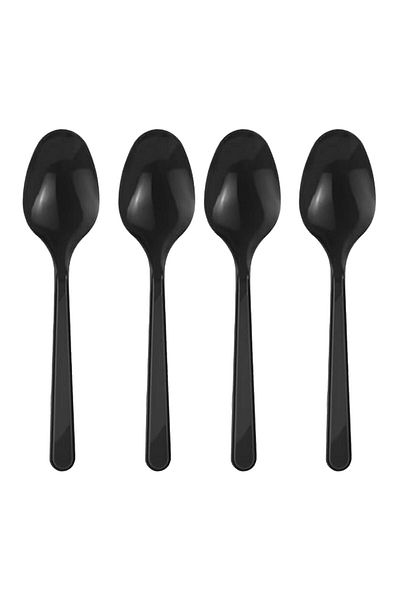 ZEN GRUP Black Lux Plastic Spoon 100 Pieces