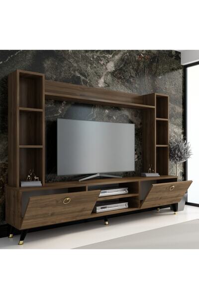 MOBİLYA GEZEGENİ Mercy Gold Tv Ünitesi 180 Cm Ceviz