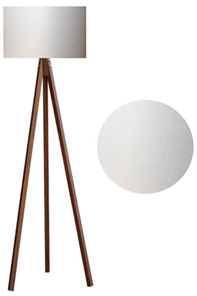 Genel Markalar Krem Kahverengi 3 Ayaklı Köşe Lambası Abajur Lambader