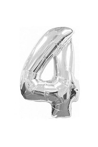 Oyuncak Paketi بالون فويل فضي رقم 4 100 سم