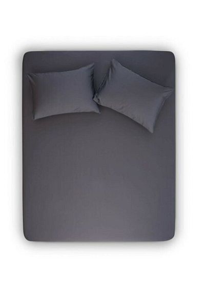 Özdilek Double Anthracite Fitted Elastic Fabric Sheet and 2 Pillows 160x200+30 Cm