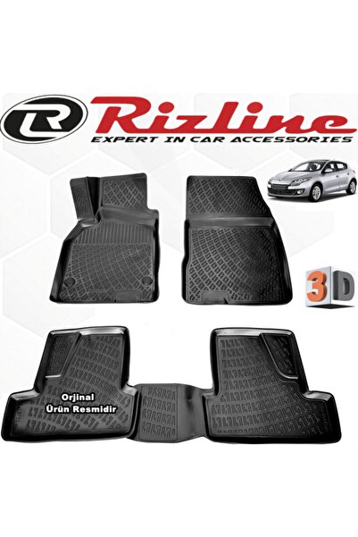 Rizline RİZLİNE Renault MEGANE 3 3D Paspas Havuzlu HB 2009 - 2016 Arası Siyah...