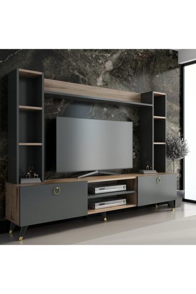 MOBİLYA GEZEGENİ Gold Çırağan Antrasit Tv Ünitesi