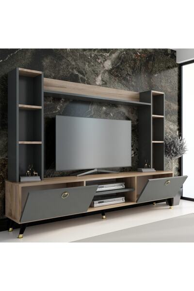 MOBİLYA GEZEGENİ Gold Çırağan Antrasit Tv Ünitesi