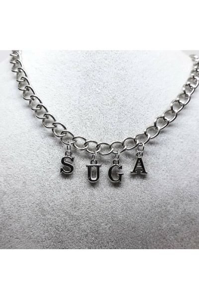 AlpCollection Suga Letter Chain Necklace -45 Cm-