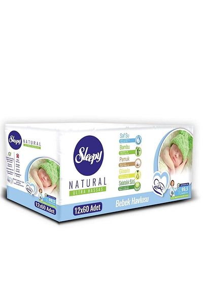 Sleepy Natural Baby Towel 12X60 + Diaper Cream 10 ml