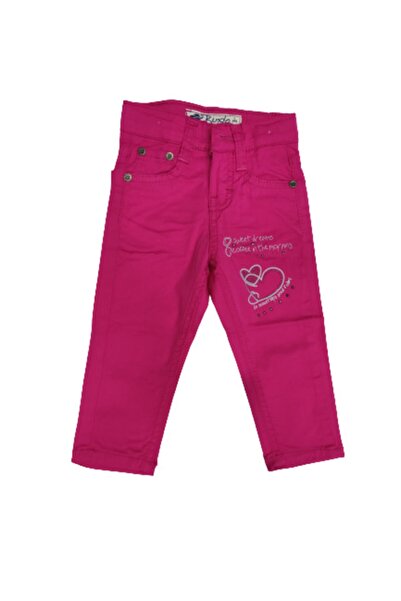 Je RİNDO BEBE Kız Cocuk Pembe Keten Pantolon