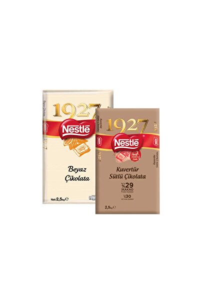 Nestle 1927 Kuvertür Çikolata Beyaz + Sütlü Çikolata 2.5kg
