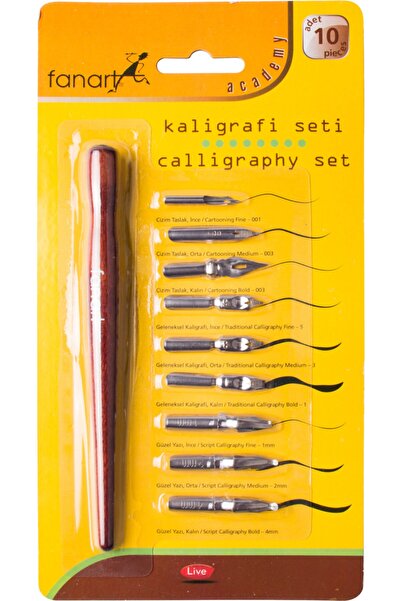 Fanart Academy Kaligrafi Seti No:10 9 Adet Farklı Yazım Için Başlık Ve 1 Adet...