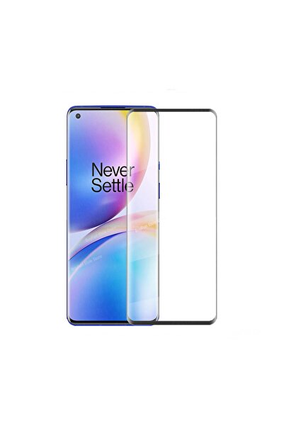 Microcase Oneplus 8 3d Uyumlu Siyah Curved Tam Kaplayan Tempered Glass Cam Ko...