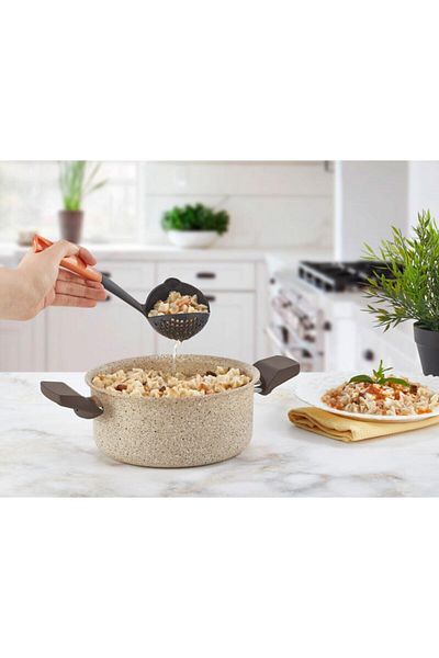 Pamir Plastik Strainer Ladle - Pamir Black Copper
