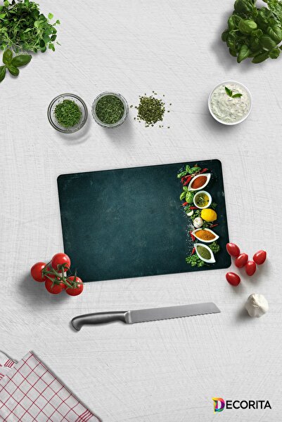 Decorita Colorful Spices |   Glass Cutting Board - Glass Cutting Board |   20cm X 30cm