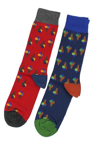 CF COLOUR FEET Pack of 2 Ice Cream Patterned Boxed Men's Socks