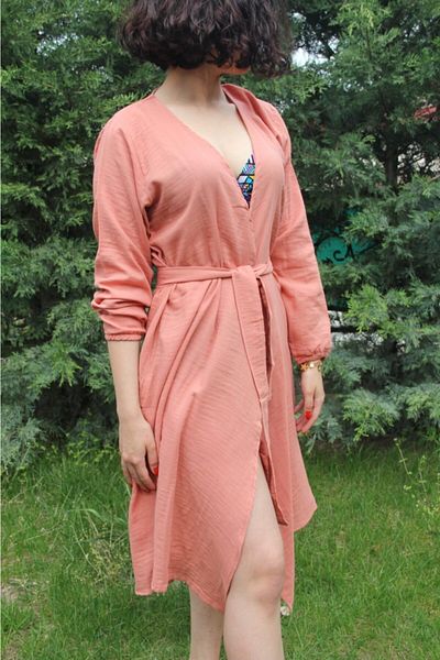 Botex Kimono portocaliu de muselină pentru femei