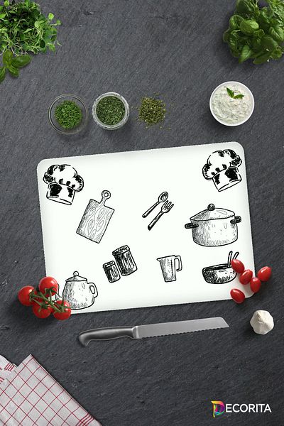 Decorita Whiteboard |   Glass Cutting Board - Glass Cutting Board |   30cm X 40cm