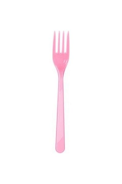 Roll-Up Pink Plastic Fork