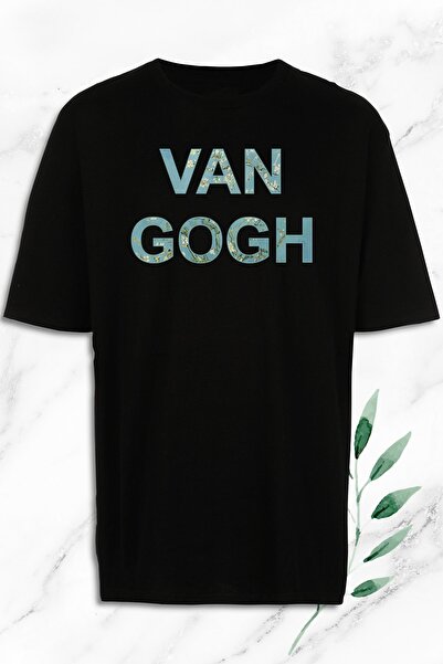 perseusshopping Unisex crna Oversize kroj Art Van Gogh bademov cvet Štampano ...