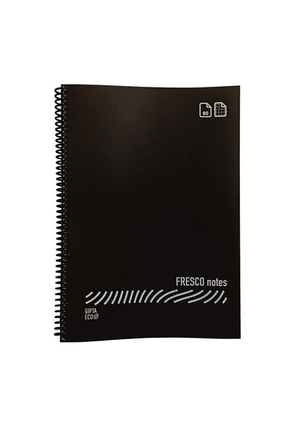 Gıpta Fresco A4 Plastic Cover 80 Sheets Checkered Spiral Notebook Turquoise