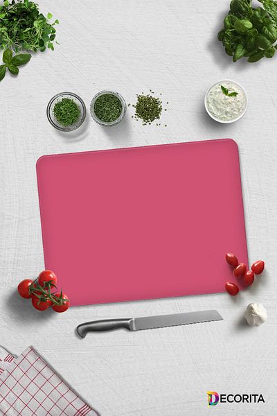 Decorita Solid Color - Neon Pink |   Glass Cutting Board - Glass Cutting Board |   30cm X 40cm