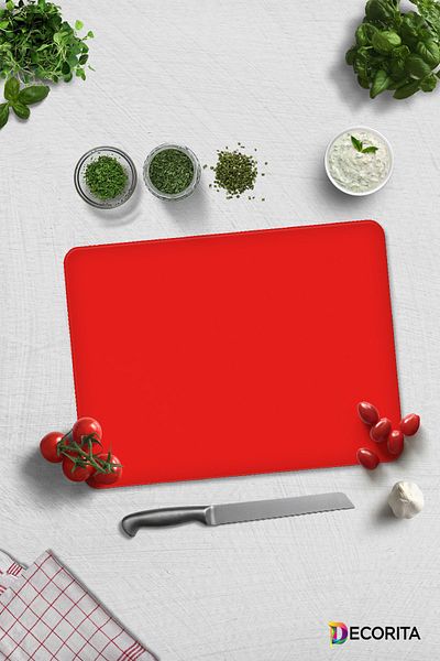 Decorita Solid Color - Pomegranate Flower |   Glass Cutting Board - Glass Cutting Board |   30cm X 40cm