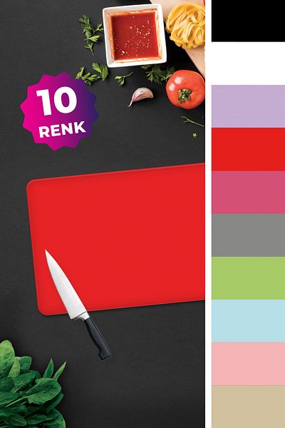Decorita Solid Color - Pomegranate Flower |   Glass Cutting Board - Glass Cutting Board |   30cm X 40cm