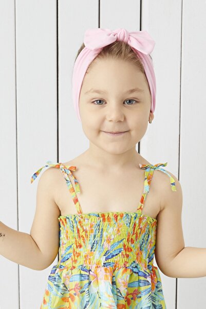 Babygiz Κοριτσίστικο ροζ Χειροποίητο μαλακό παπιγιόν με φυσικό βαμβακερό χτενισμένο βαμβάκι μπαντάνα