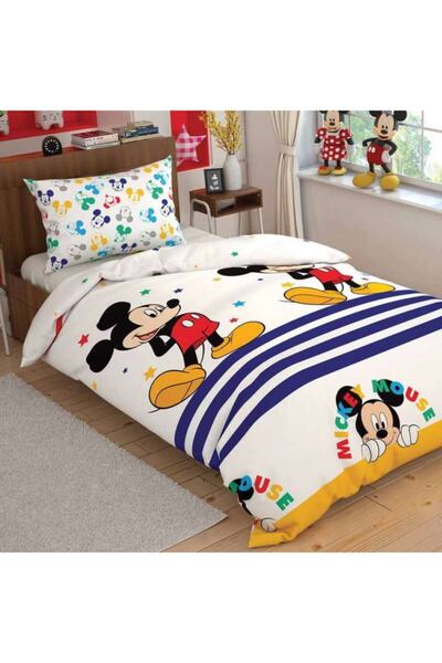 Taç Mıckey Mouse Disney Tek Kişilik Lisanslı Nevresim Seti - (2 Parça)