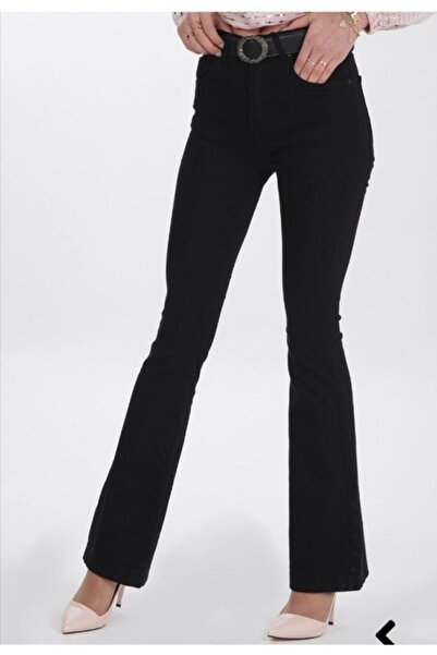 Ramrod Jeans Γυναικείο μαύρο τζιν παντελόνι τζιν με ψηλόμεσο πόδι που δεν ξεθ...