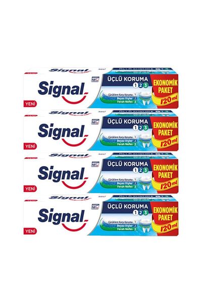 Signal معجون أسنان ثلاثي الحماية 120 مل × 4 قطع