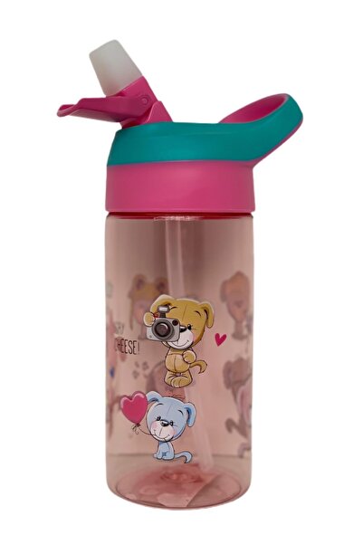 Vagonlife Tritan Pink School Water Bottle with Straw 500 Ml