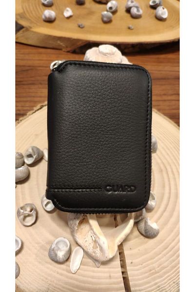 GUARD Unisex Black Mini Zippered Wallet
