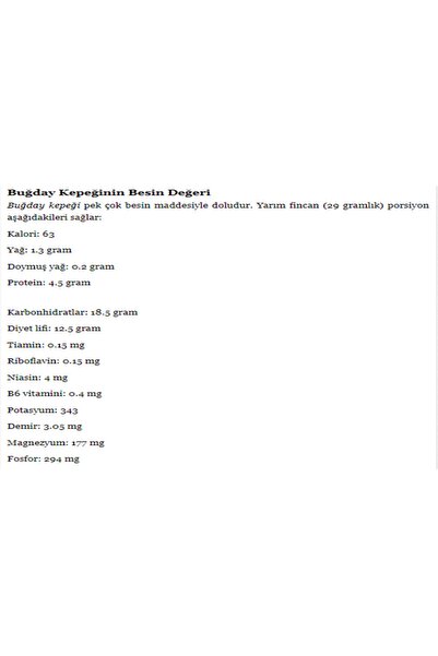 Organik Taşdeğirmen 1 Kg Buğday Kepeği Doğal Katkısız Lifli Buğday Kepeği