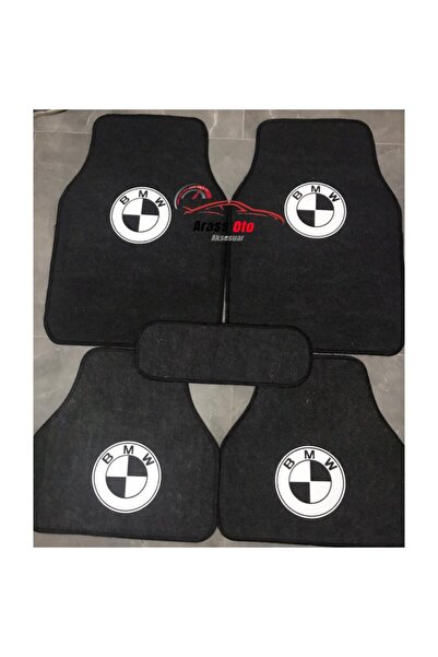 Universal Bmw 320d Logolu Siyah Çift Katlı Halı Paspas Seti