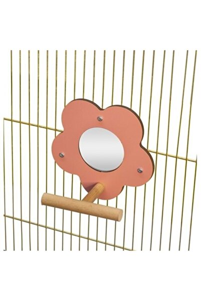 Rotipet Bird Toy Daisy Mirror with Wooden Perch