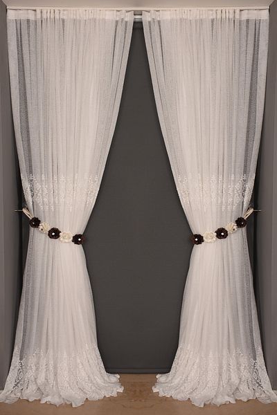 AKÇA TEKSTİL White Single Wing Belly Pleated Background Curtain - 300*260 Cm