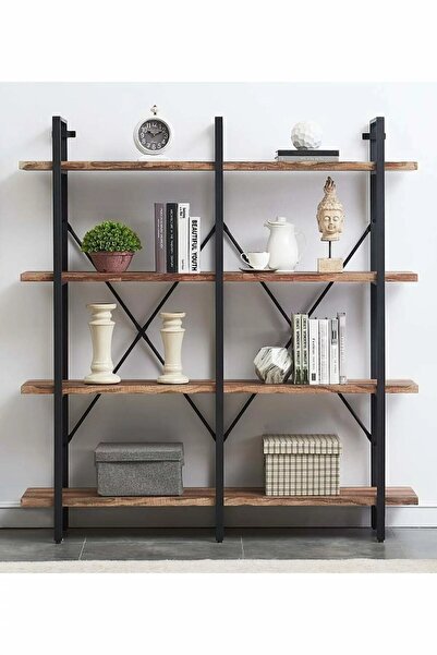 Genel Markalar Umutpark Metal Ahşap Duble Raflı Kitaplık.
